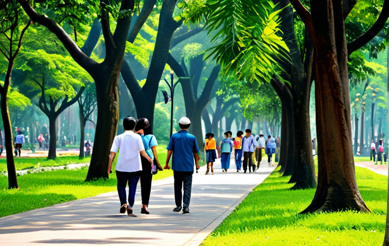 도시 재생과 워커블 시티 디자인 - Walk in the park**

A diverse group of people, fully clothed in comfortable, modest attire, are enjo...