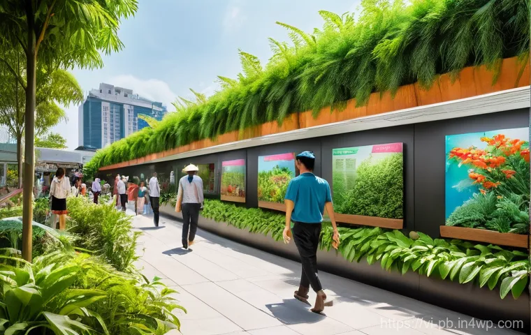 워커블 시티에서의 환경 교육 방안 - **Prompt:** "A vibrant, eco-friendly pedestrian street in a modern Vietnamese city. The pathway is l...