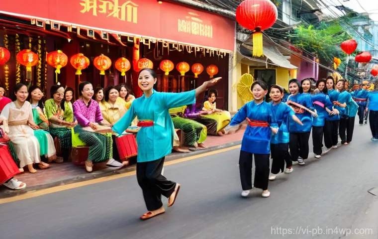 도시의 사회적 상호작용을 촉진하는 디자인 - **Vibrant Community Park in a Vietnamese City:**
    "A wide-angle, bright, and inviting scene of a ...