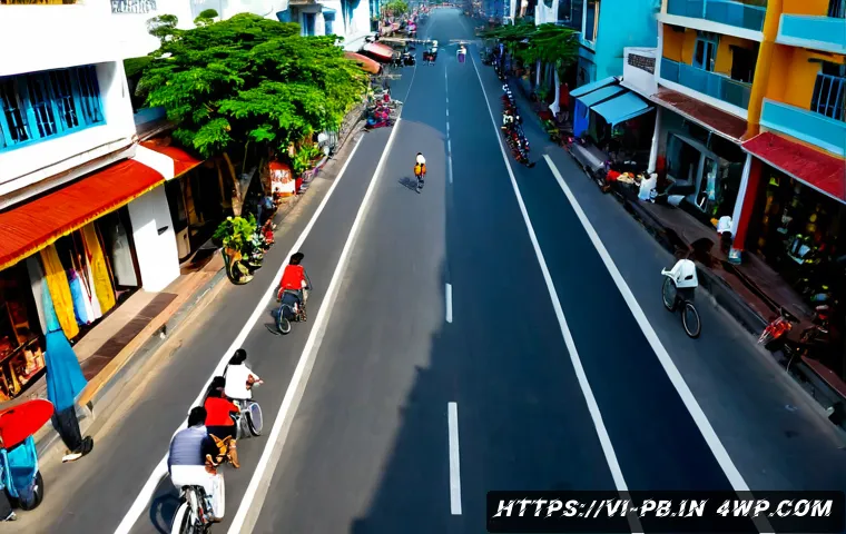 Home 15 워커블 시티 디자인의 경제적 분석 - Photorealistic aerial street-level view of a walkable Vietnamese city district, shaded sidewalks, pr...